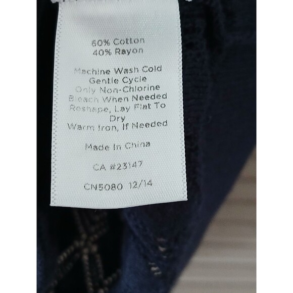 Talbots Navy Blue Knit Button-Up Cardigan Sz Small /Petite Short-Sleeve CoverUp - Picture 4 of 6